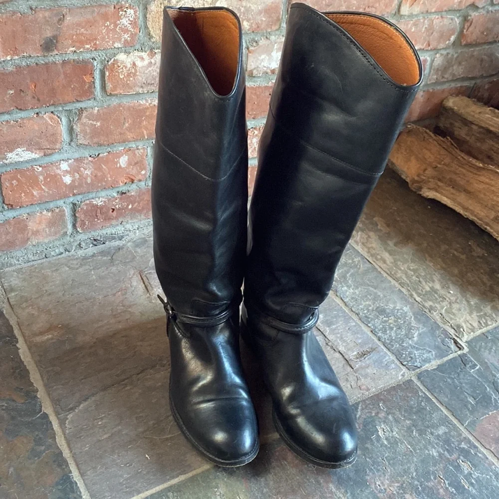 Ladies black leather Frye boots size 7 - Picture 8 of 9